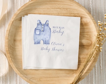 Blue Jean-babyshowerservetten, Blue Jean-babyshowerdecoratie, een Blue Jean-baby is onderweg, babyshower jongens, Genderneutraal babyshower