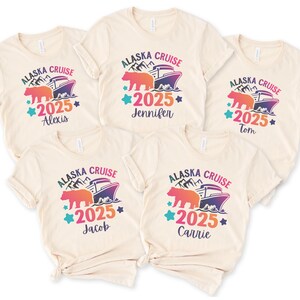 Aangepaste Alaska Cruise 2025-shirts, gepersonaliseerd Alaska Cruise Squad-shirt, Alaska Vacation, Family Cruise-shirt, T-shirts Alaska Cruise Crew