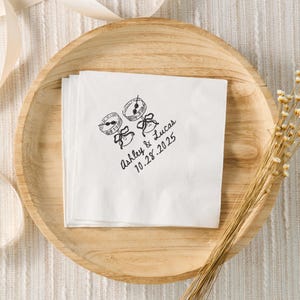 Custom Wedding Napkins, Wedding Cocktail Napkins, Personalized Rehearsal Dinner Cocktail Napkins, Engagement Party, Bridal Shower Decor