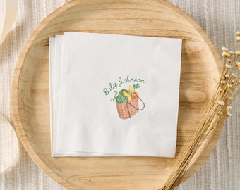 Locally Grown Baby Shower Decor, Little Sprout Cocktail Napkins, Home Grown Gender Neutral Baby Shower Theme, Farmers Market Baby Sprinkle