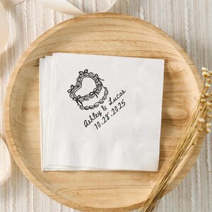 Custom Wedding Napkins, Wedding Cocktail Napkins, Personalized Rehearsal Dinner Cocktail Napkins, Engagement Party, Bridal Shower Decor