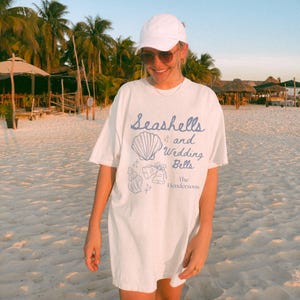 Seashells and Wedding Bells Bachelorette Shirt, Beach Bachelorette Shirts, Custom Bach Shirt, Coastal Bachelorette Tee, Beach Bridal Party