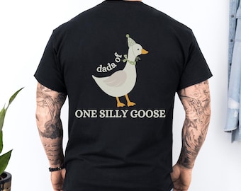 Camiseta de papá de Silly Goose, camiseta divertida de cumpleaños de One Silly Goose, camiseta de papá para el primer cumpleaños, atuendos familiares a juego, camiseta de fiesta de cumpleaños de papá