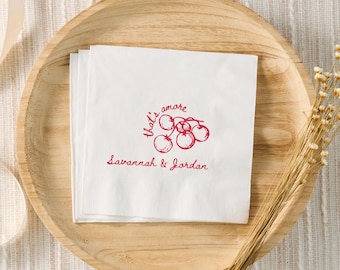 Thats Amore Bridal Shower Napkins, Amore Bachelorette Decor, Italian Themed Bridal Shower Whimsical, Engagement Party Personalized Napkins
