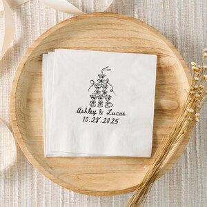 Custom Wedding Napkins, Wedding Cocktail Napkins, Personalized Rehearsal Dinner Cocktail Napkins, Engagement Party, Bridal Shower Decor