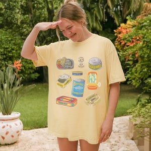 Sardines Shirt, Fish Shirt, Fisherman Aesthetic TShirt, Tinned Fish Tee, Trendy Comfort Colors Shirt, Fisherman Gift, Granola Girl Aesthetic
