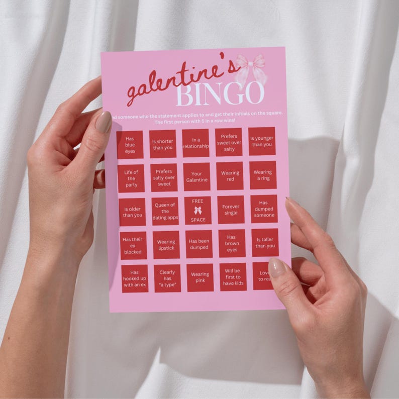 Galentines Bingo, Human Bingo, Valentines Day Bingo, Galentines Day ...