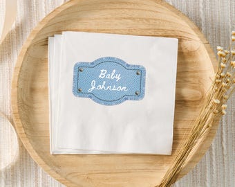 Blue Jean-babyshowerservetten, Blue Jean-babyshowerdecoratie, een Blue Jean-baby is onderweg, babyshower jongens, Genderneutraal babyshower
