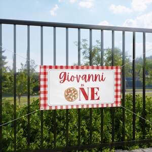 Pizza Erster Geburtstag Dekor, Pizza 1. Geburtstag Party Banner, Willkommensschild, Stück Spaß, Italienisches Erstes Geburtstagsparty Thema, Personalisiert