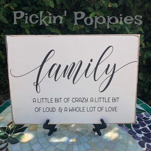 Family a little bit of crazy Sign- Hand Painted Wood Sign, Rustic Wood Sign, Farmhouse Wood Sign, Distressed Wood Sign, Wall Decor, Family