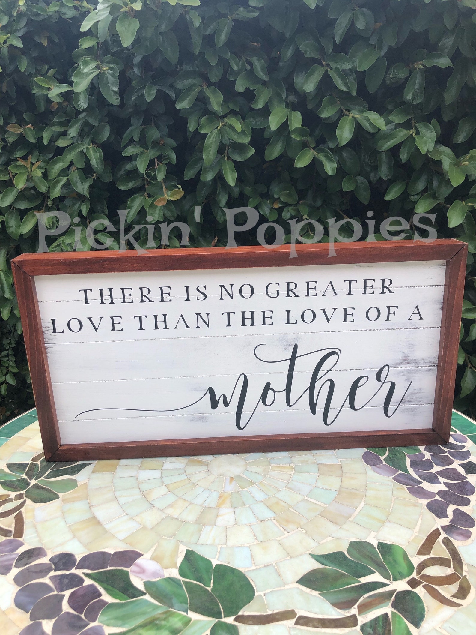 No Greater Love Than The Love Of A Mother Wood Sign Modern Etsy 