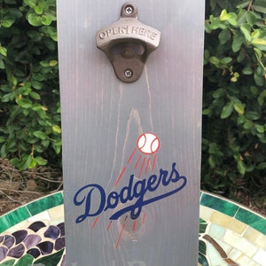 LA Dodgers Wall Mounted Opener, Beer Bottle Opener, Dodger Fan Gift, Fathers Day Gift, Man Cave Gift, Beer Drinker Gift, Beer Lover Gifts