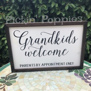 Grandparents Sign, Gift for Grandparents, Funny Grandparent Sign, Wood Sign from Grandkids, Present for Grandma, Grandpa Gift, Framed Sign