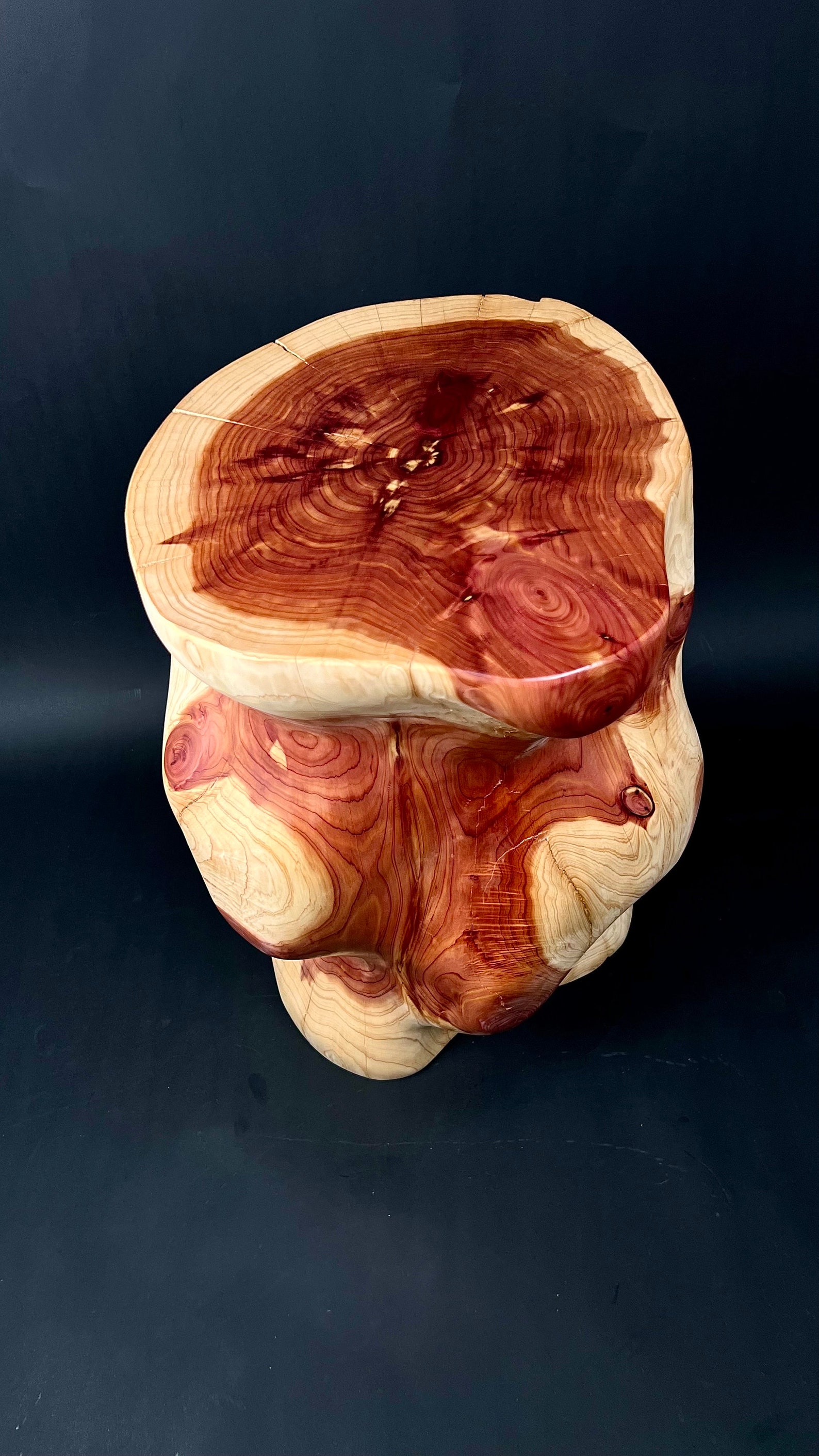 Hand Carved Cedar Side Table - Etsy