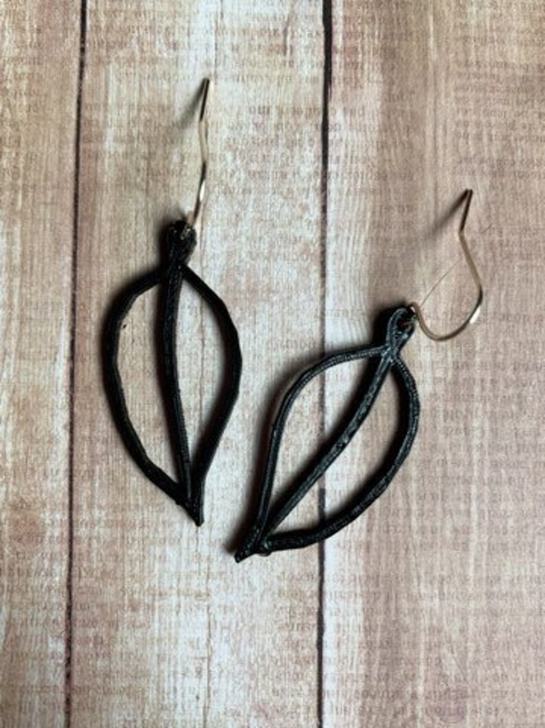 leaf dangles 3D printed earrings