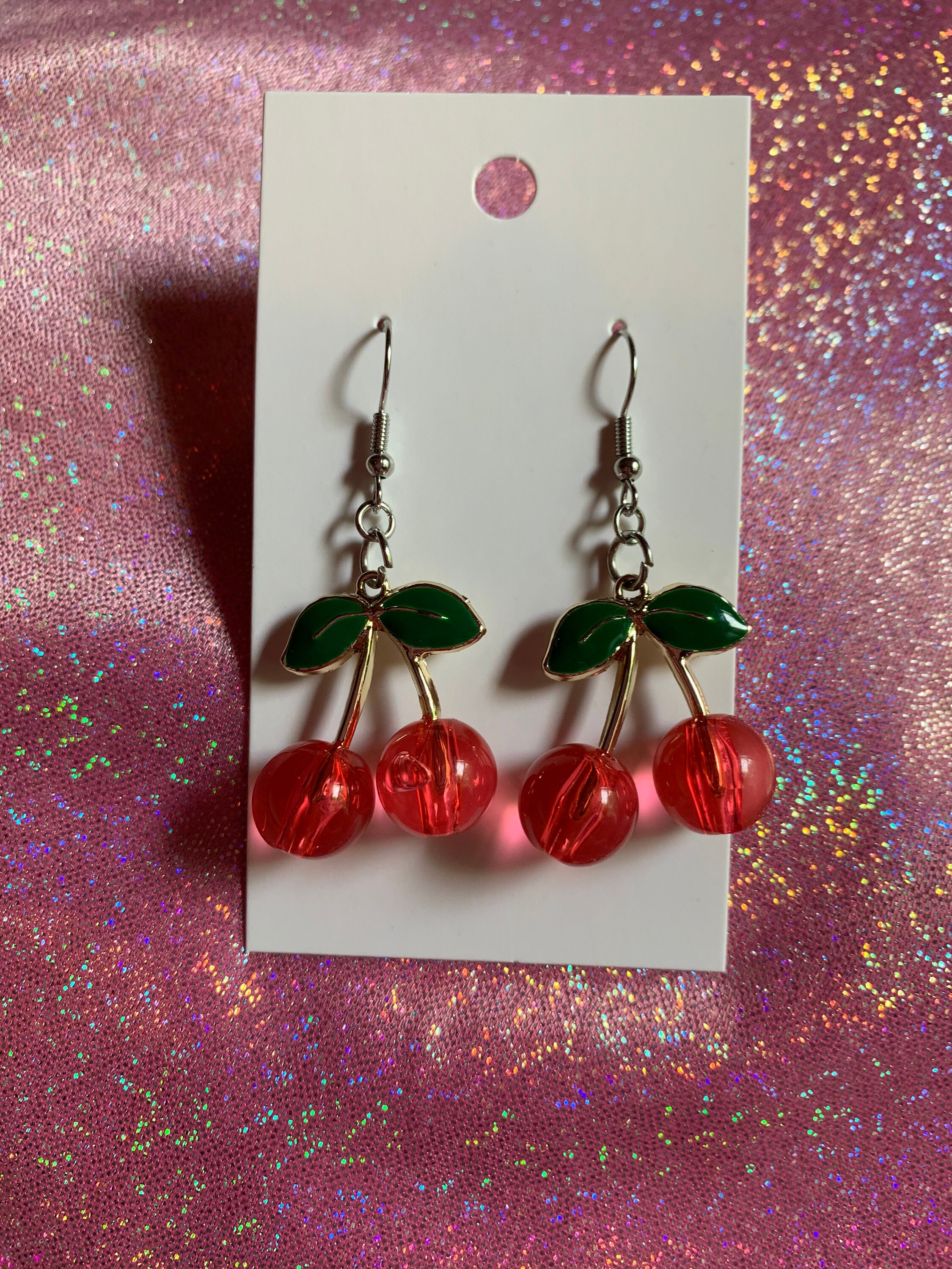 Kawaii earrings cherry earrings fruity earring pinup Etsy