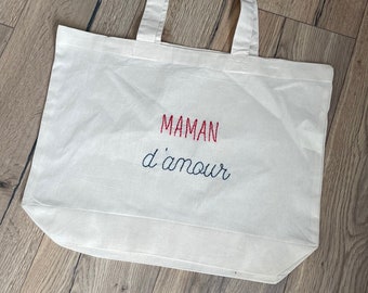 Tote bag brodé | Tote bag personnalisé | Sac brodé | Sac personnalisé | Cadeau personnalisé | Sac de courses | Fête des mères | Mamie