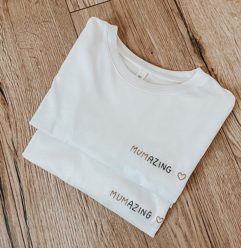 T-shirt Personalized T-shirt, embroidered with Text/first name of your choice image 3