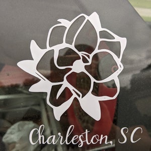 Magnolia Flower Car Decal, Charleston Sticker