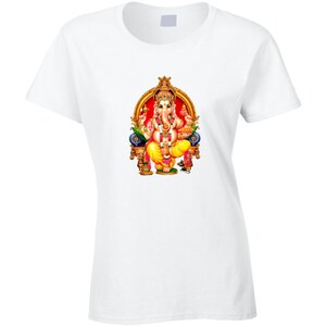 Ancient Ganesh White Ladies T Shirt