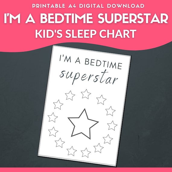 Kids' Sleep Chart Printable. Bedtime Chart for Better | Etsy Australia