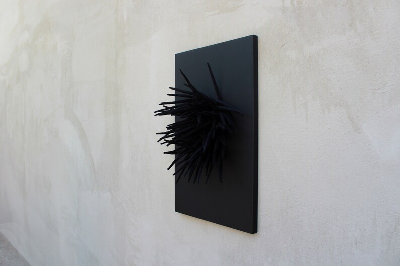 Wall Sculpture Art 3d Wall Art Black Sculpture Wall Hangings Etsy
