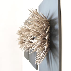3D Fiber Wall Art | Felted Wool and Steel Wall Sculpture | Neutral Coastal Wall Decor | Modern Dimensional Wall Hanging | Set of 3 or 6
