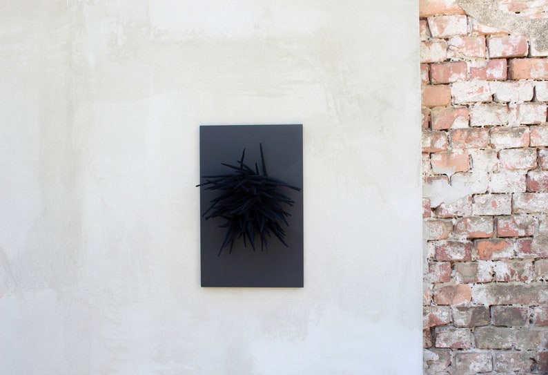 Wall Sculpture Art 3d Wall Art Black Sculpture Wall Hangings Etsy