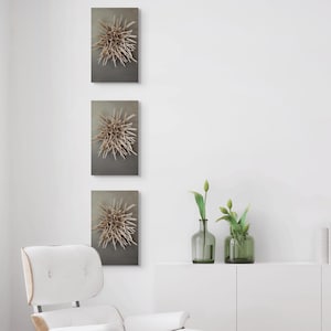 3D Felted Wool Wall Art: Coastal Modern Steel Sculpture, Set of 3/6