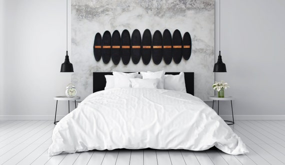 Modern Statement Wall Art, Large wall sculpture, 3d wall art, Felted Black oval art, Extra large wall art for living room, mcm wall art