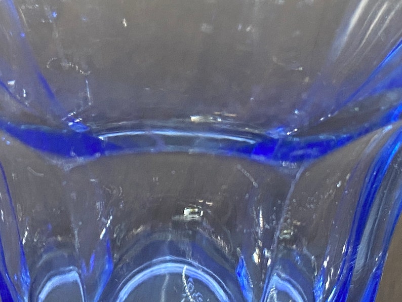 Made in Turkey Pasabahce Whiskey Glasses Double Old Fashioned Drinking Glasses 6 Piece Set of Vintage Blue Tint Glasses