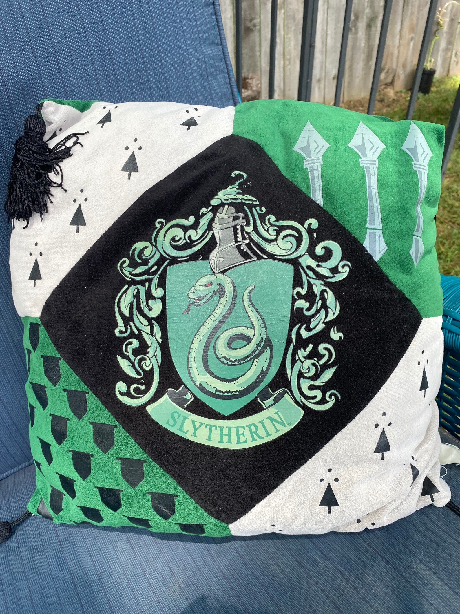 Harry Potter Pillow Slytherin Pillow Etsy