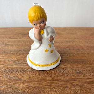 Handpainted Ceramic Bell 1970s Little Girl
