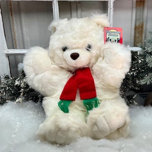 Christmas Bear 18” Holiday Plush White Stuffed Teddy Bear