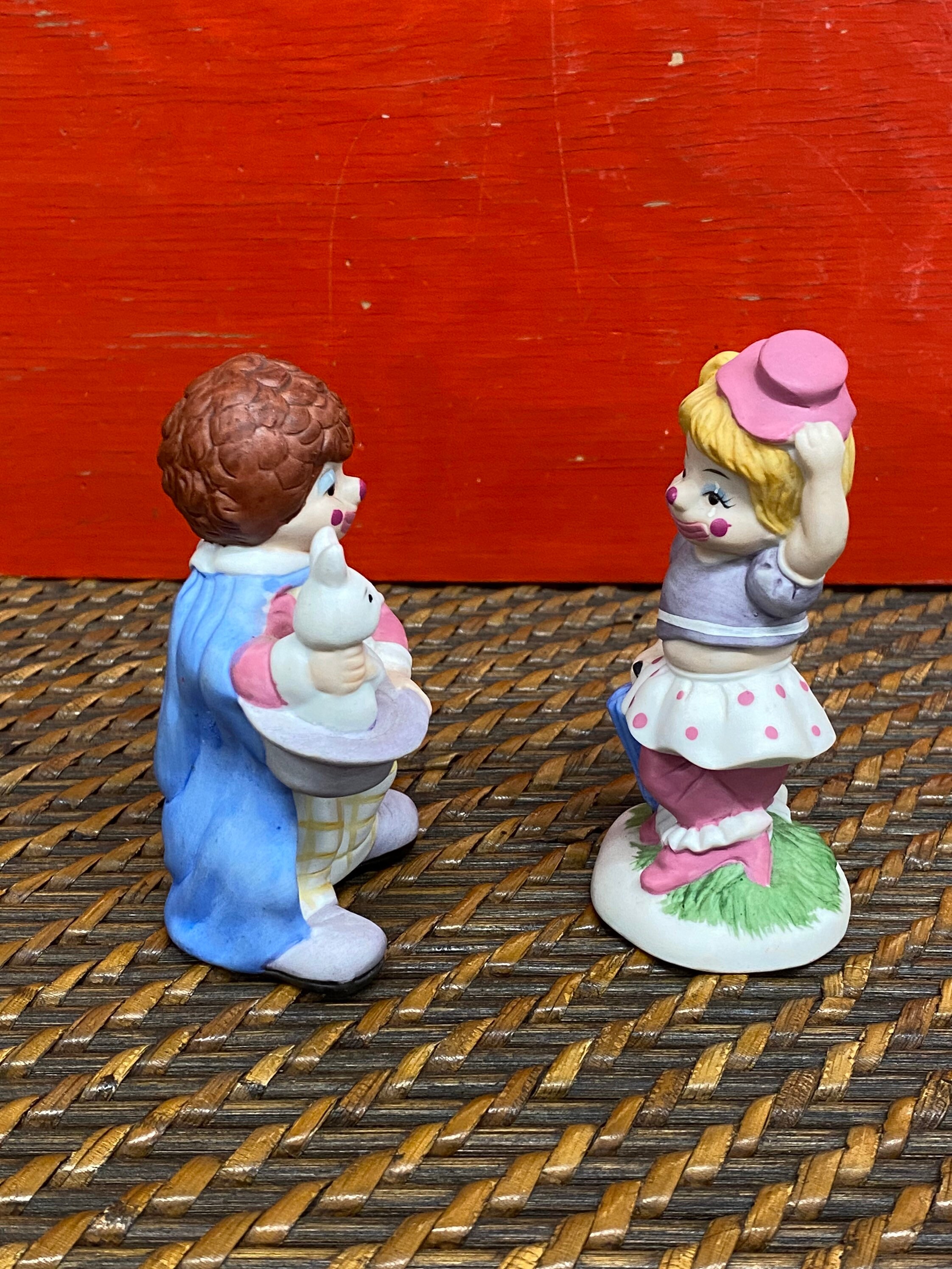 3 Vintage ENESCO Clown Figurines 1985 & 1986 Boy Clown Etsy