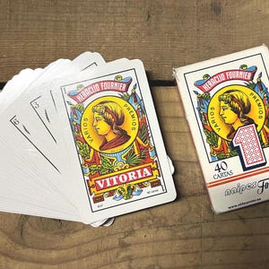 Vintage Heraclio Fournier Premium Spanish Playing Cards | Deck of 40 Cards in Original Packaging | Rare Collectible Playing Cards Deck