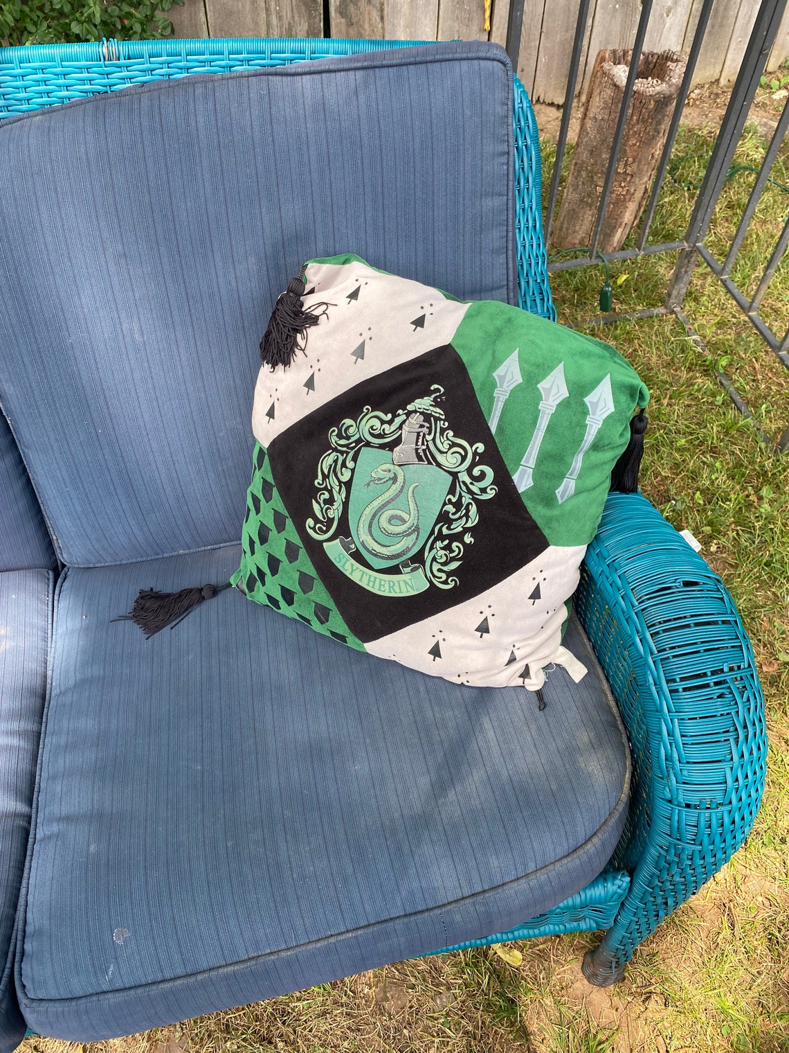 Harry Potter Pillow Slytherin Pillow Etsy