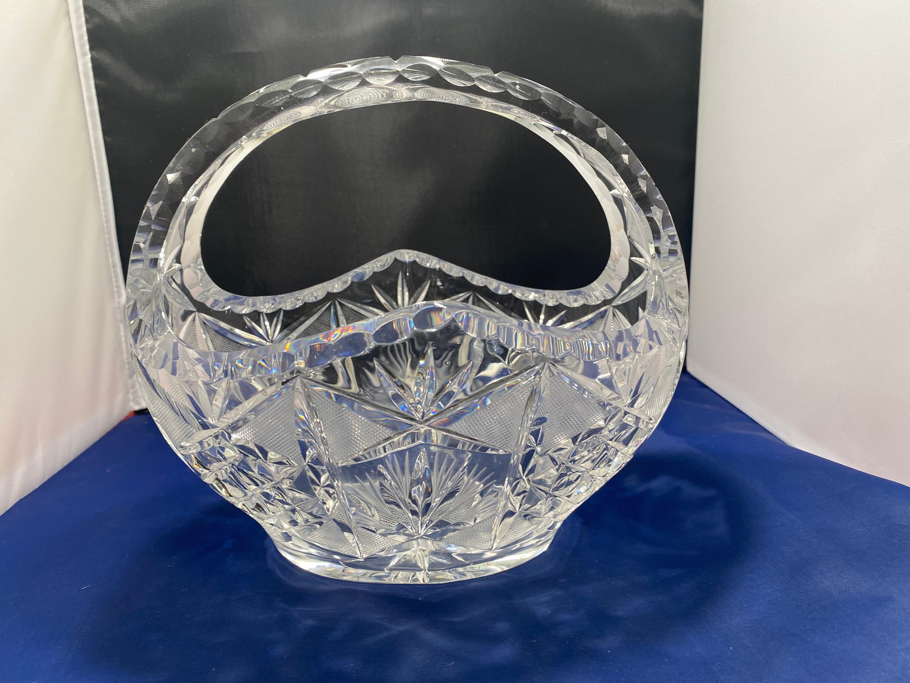 Vintage 9Heavy Crystal Wedding Basket Lead Crystal Basket Etsy