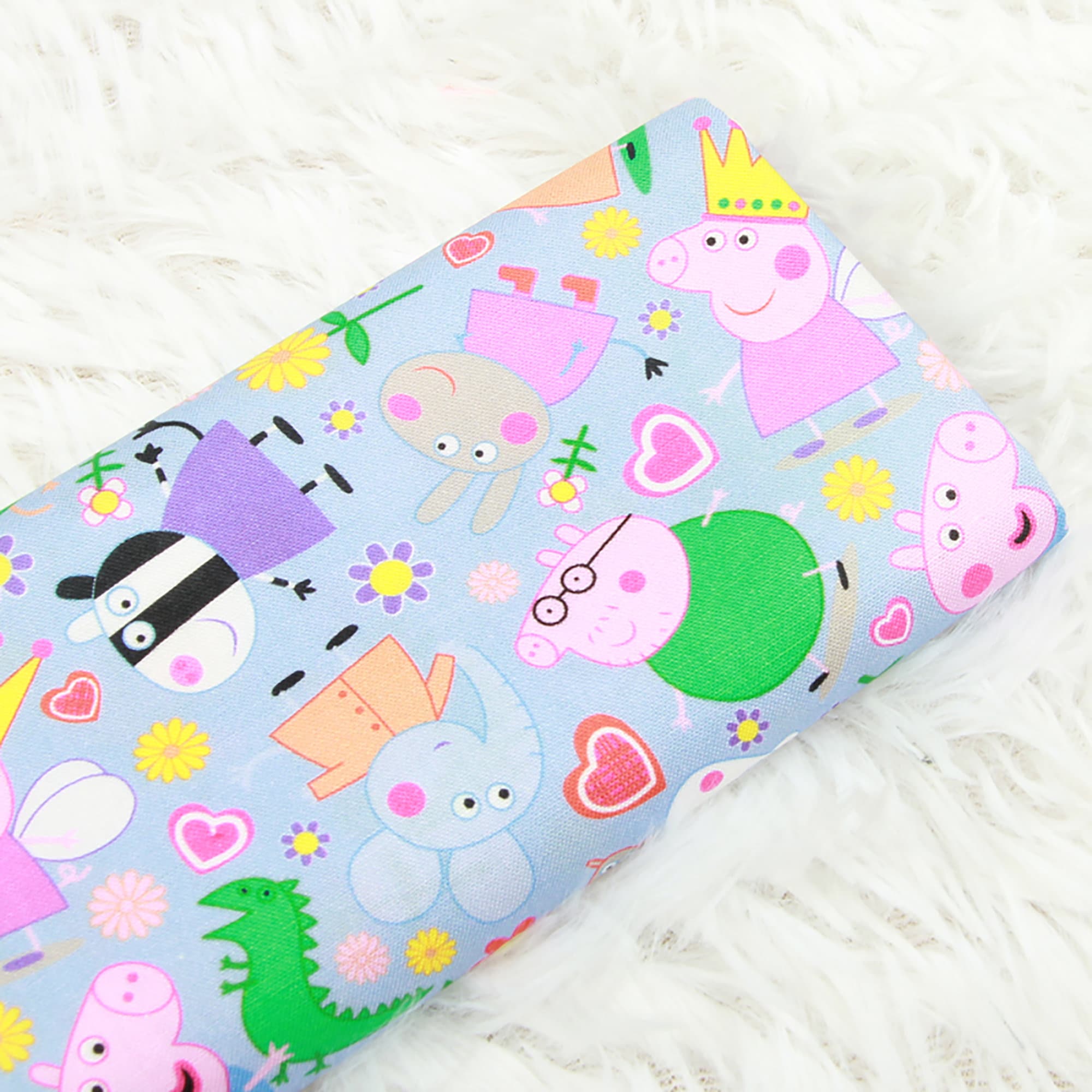 Peppa Pig Fabric 100 Cotton Fabric Cartoon Printed Cotton Etsy
