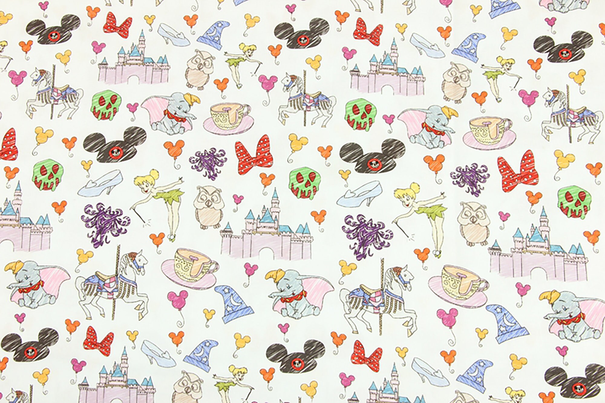 Amusement Park Cartoon Disney Fabric 100 Cotton Fabric Etsy
