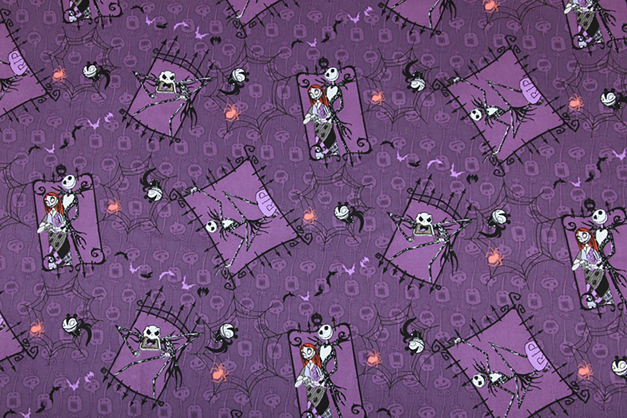 The Nightmare Before Christmas Purple Fabric 100 Cotton Etsy Il Fullxfull.2888701888 Ja3c