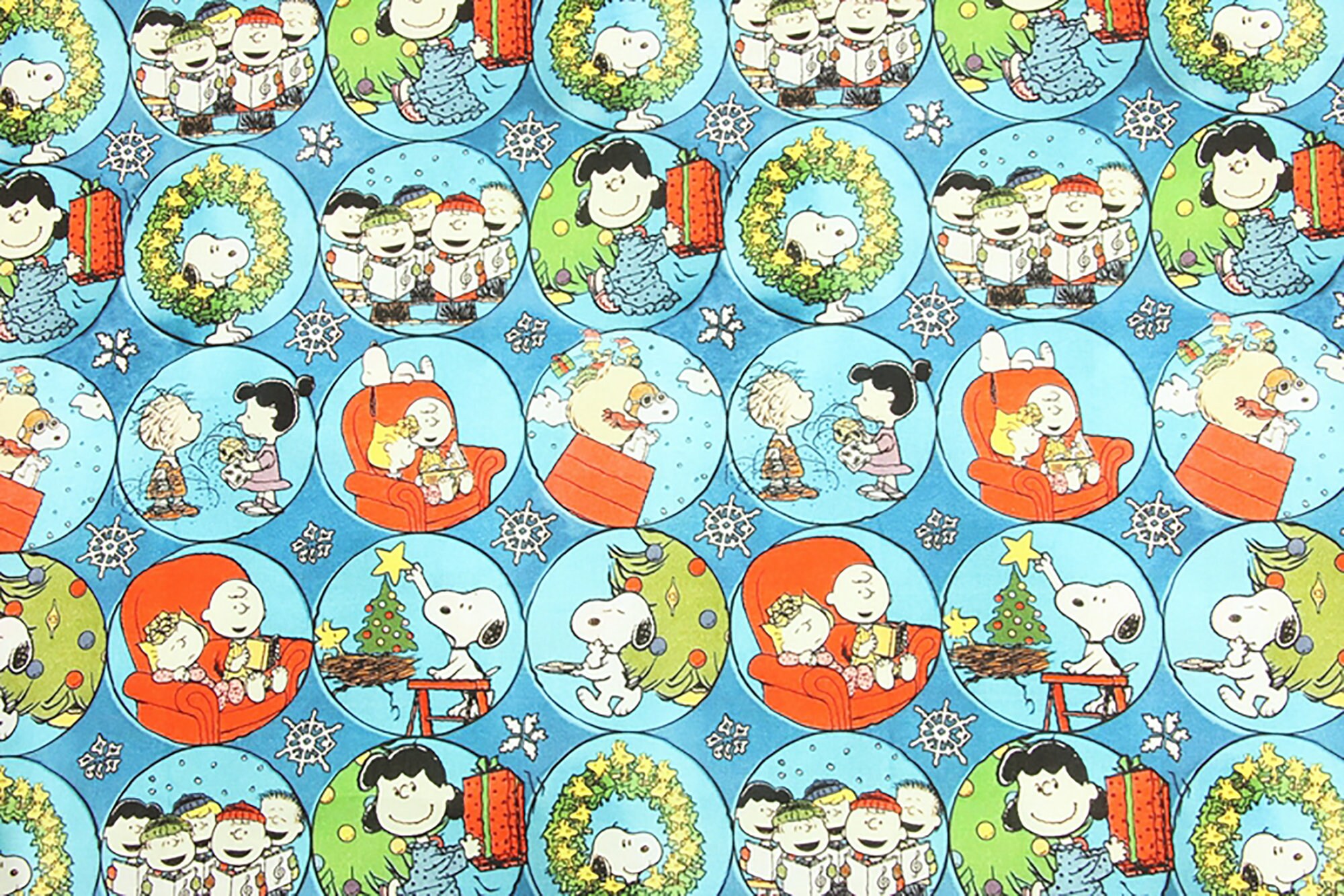 Christmas Snoopy Fabric 100 Cotton Fabric Cartoon Printed Etsy