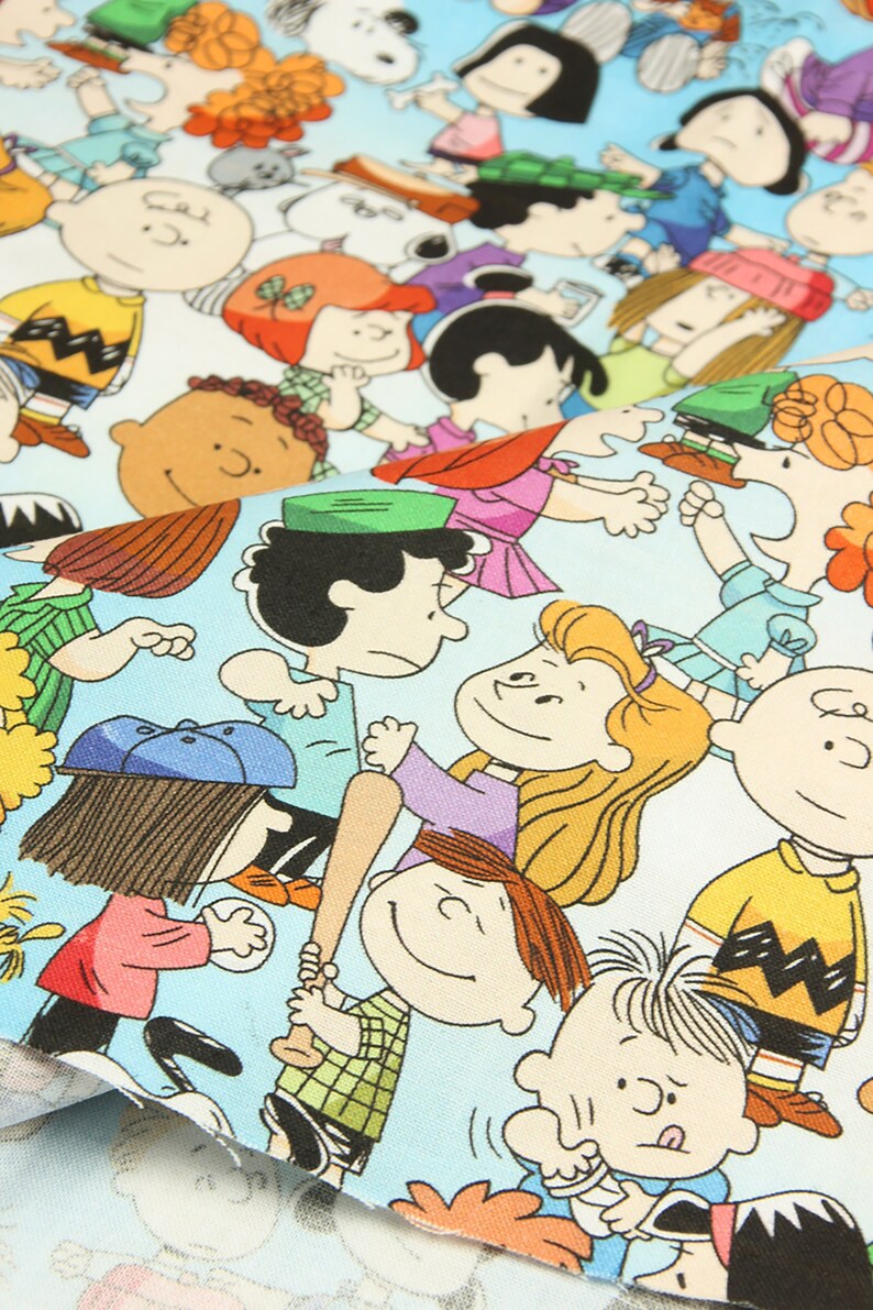 Snoopy Characters Fabric 100 Cotton Fabric Cartoon Printed Etsy