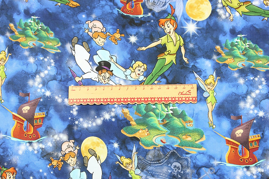 Peter Pan Fabric Tinker Bell Fabric 100 Cotton Fabric Etsy