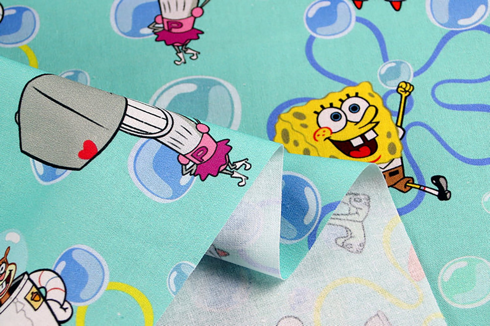 SpongeBob Fabric SpongeBob SquarePants 100% Cotton Fabric | Etsy