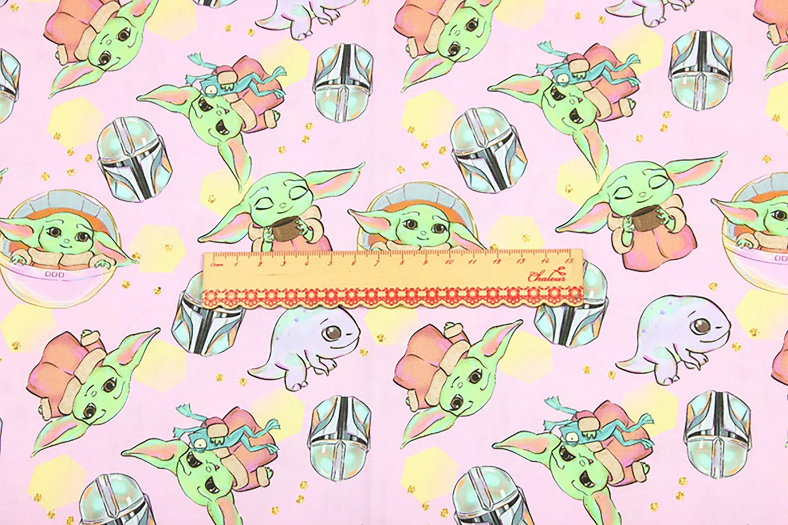 Pink Baby Yoda Fabric 100 Cotton Fabric Cartoon Printed Etsy