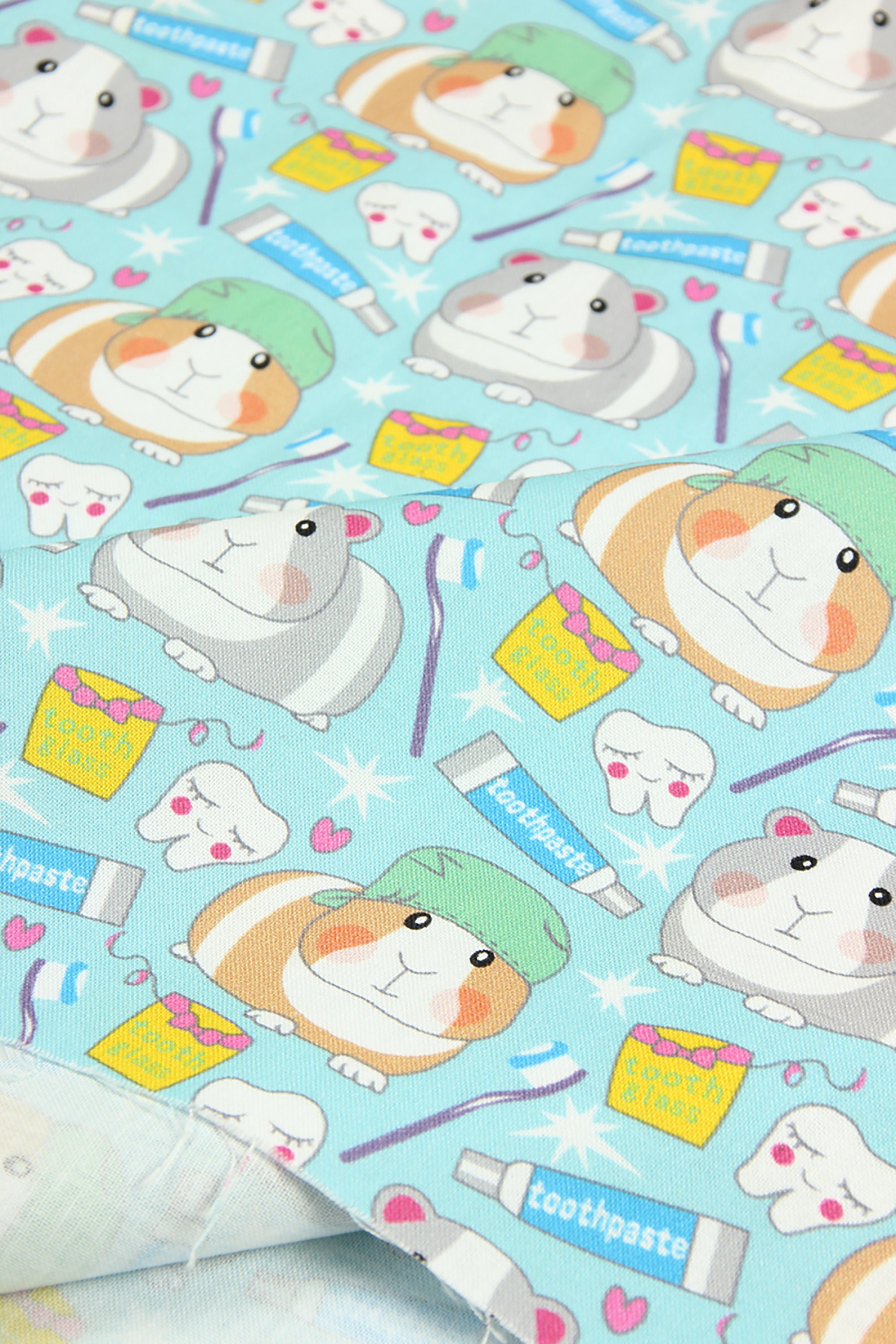 Cute Hamster Animal Fabric 100 Cotton Fabric Cartoon Etsy