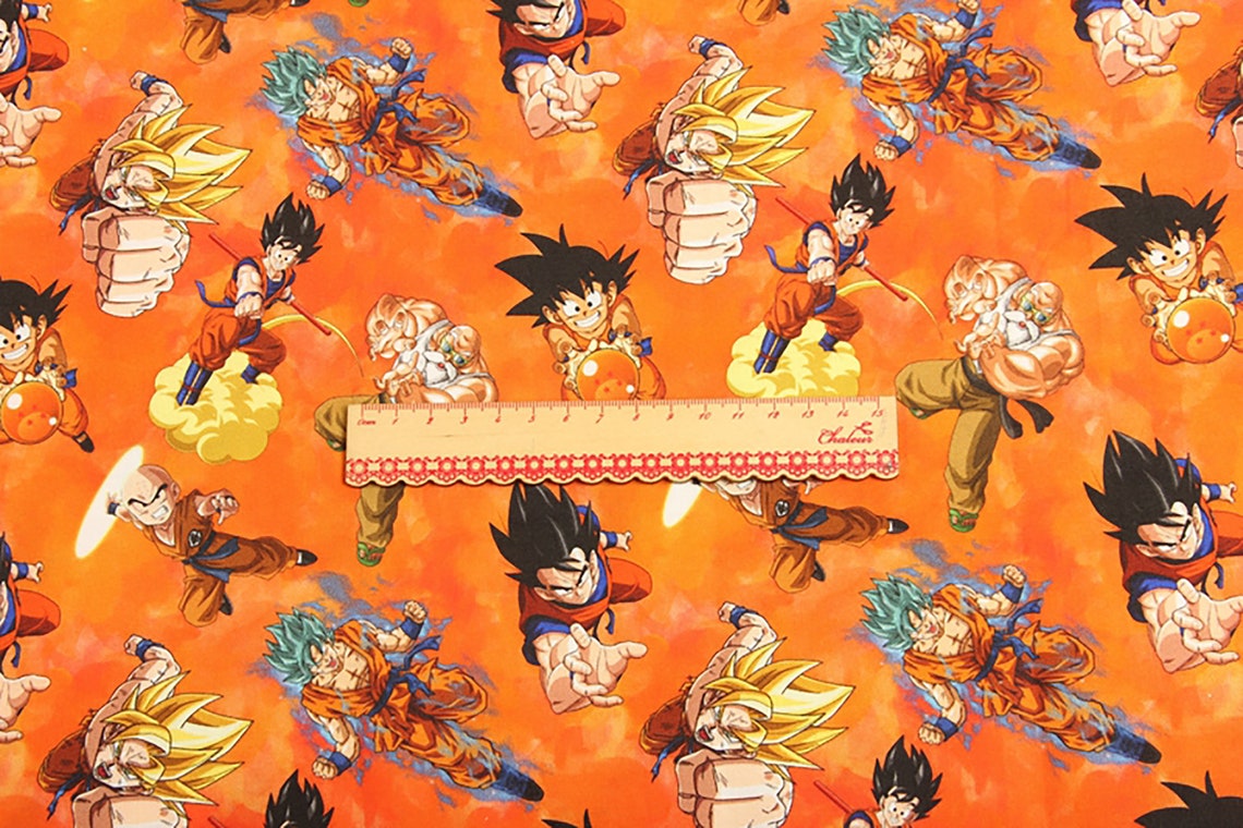 Dragon Ball Fabric 100 Cotton Fabric Cartoon Printed Cotton Etsy