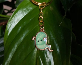 Cute Green Ghost Keychain