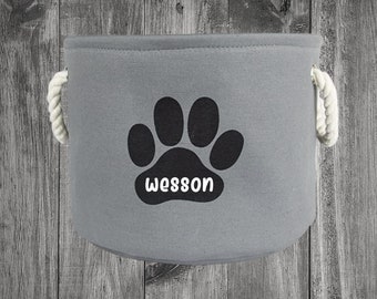 Pink Personalized Dog Toy BinDogDog BinToy BinPaw PrintsNew